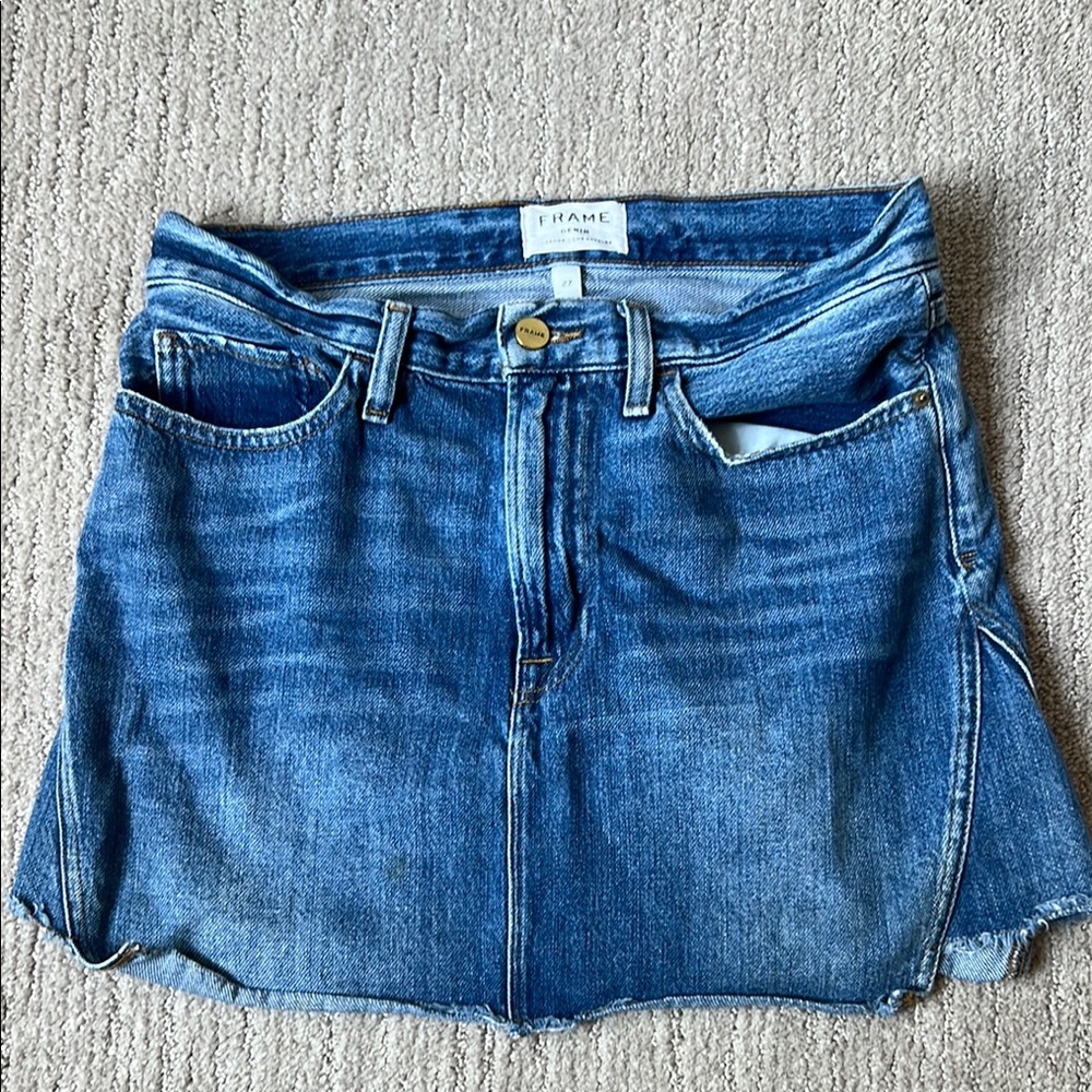 Frame Denim Blue Mini Skirt Chic Style
